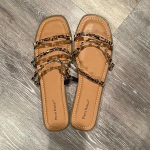 Clear leopard sandals